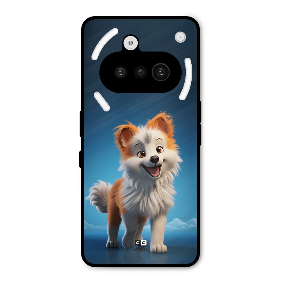 Cute Puppy Walking Metal Back Case for Nothing Phone 3a