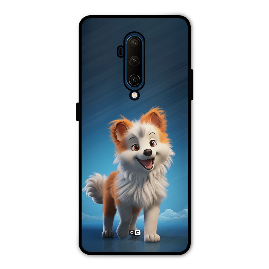 Cute Puppy Walking Metal Back Case for OnePlus 7T Pro