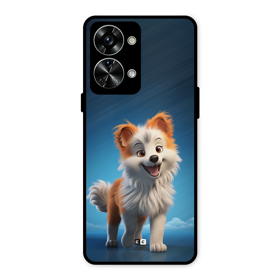 Cute Puppy Walking Metal Back Case for OnePlus Nord 2T