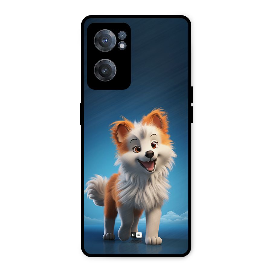 Cute Puppy Walking Metal Back Case for OnePlus Nord CE 2 5G