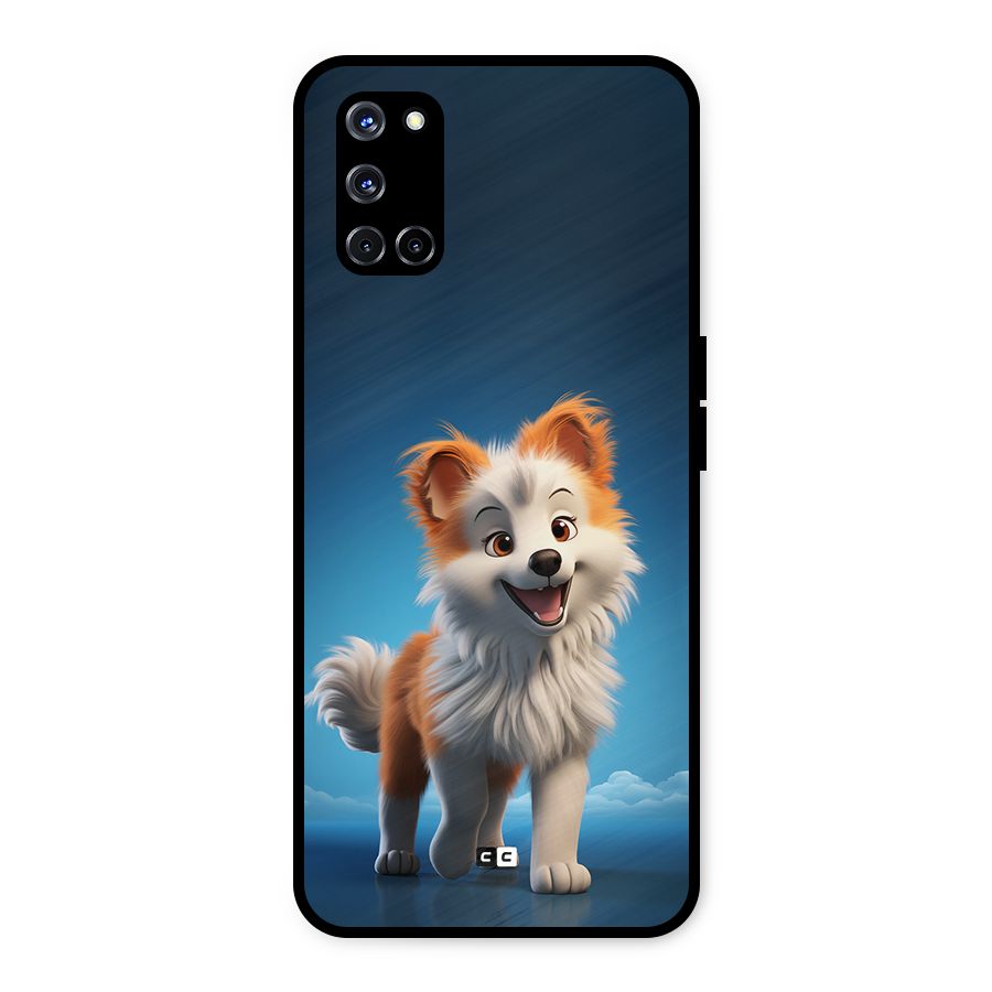 Cute Puppy Walking Metal Back Case for Oppo A52
