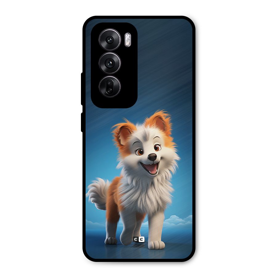 Cute Puppy Walking Metal Back Case for Oppo Reno12