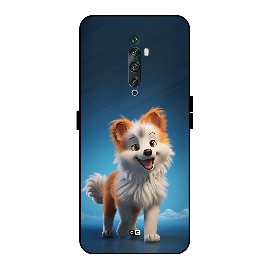 Cute Puppy Walking Metal Back Case for Oppo Reno2 Z