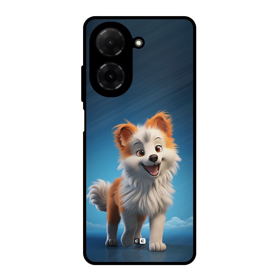 Cute Puppy Walking Metal Back Case for Poco C71