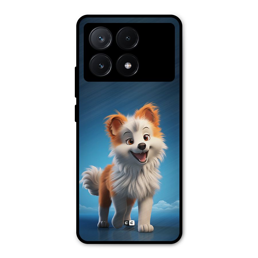 Cute Puppy Walking Metal Back Case for Poco X6 Pro