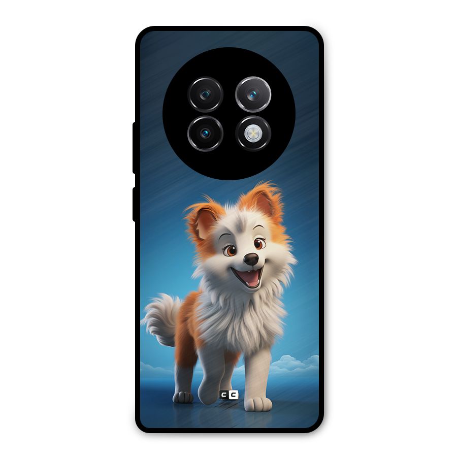 Cute Puppy Walking Metal Back Case for Realme 13 Plus