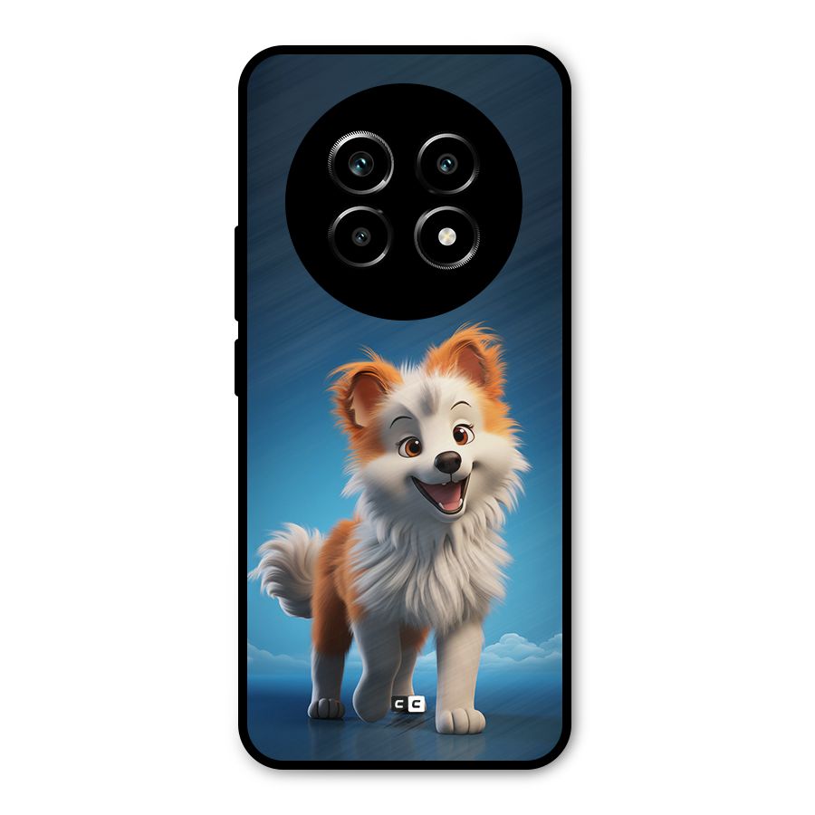 Cute Puppy Walking Metal Back Case for Realme 13 Pro