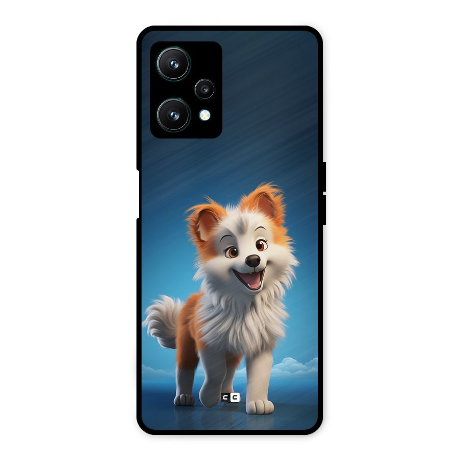 Cute Puppy Walking Metal Back Case for Realme 9 Pro 5G