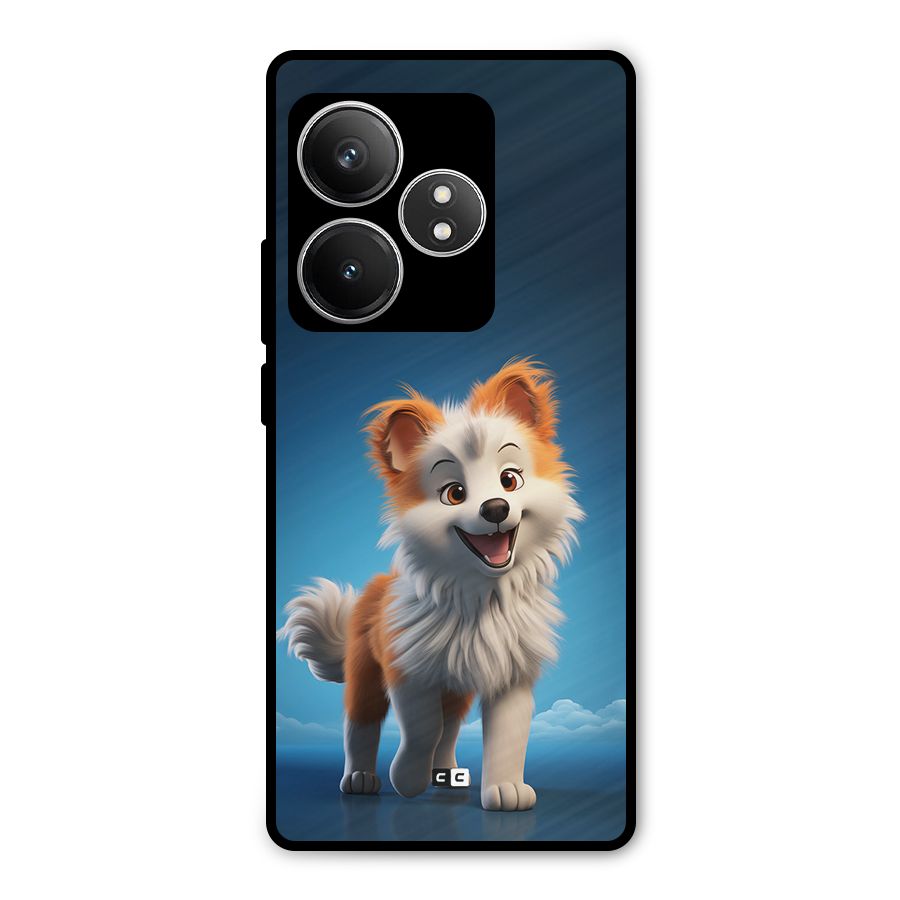 Cute Puppy Walking Metal Back Case for Realme GT 6T