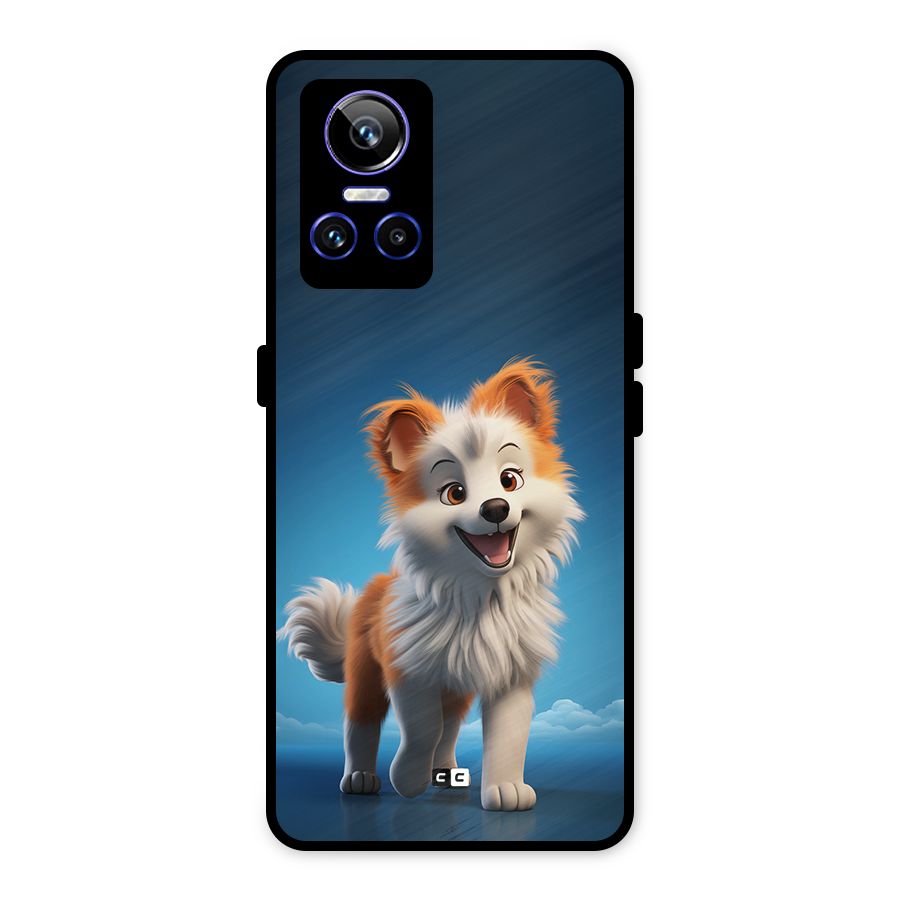 Cute Puppy Walking Metal Back Case for Realme GT Neo 3