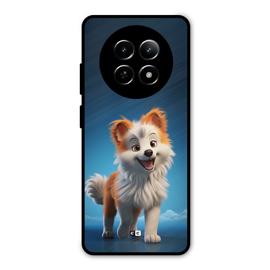 Cute Puppy Walking Metal Back Case for Realme Narzo N65