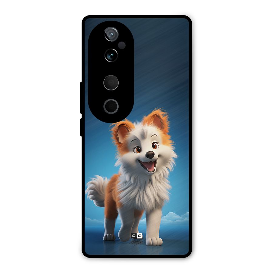 Cute Puppy Walking Metal Back Case for Vivo T3 Ultra