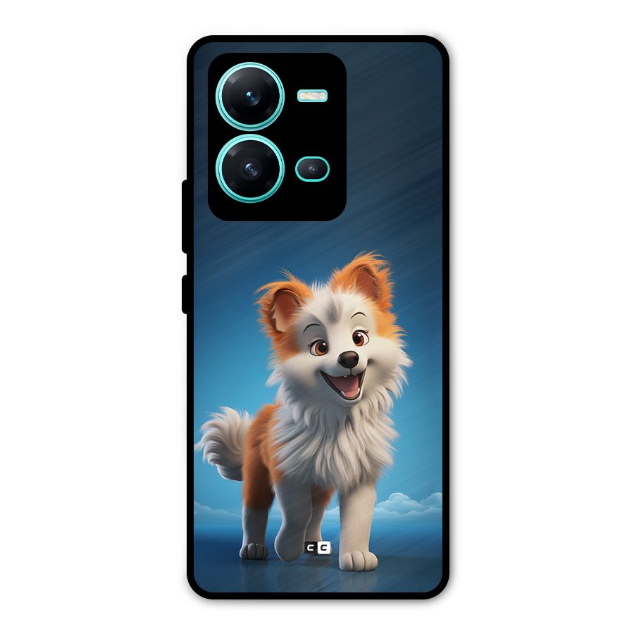 Cute Puppy Walking Metal Back Case for Vivo V25