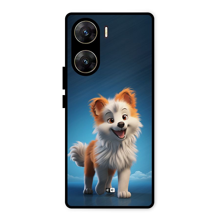 Cute Puppy Walking Metal Back Case for Vivo V29e