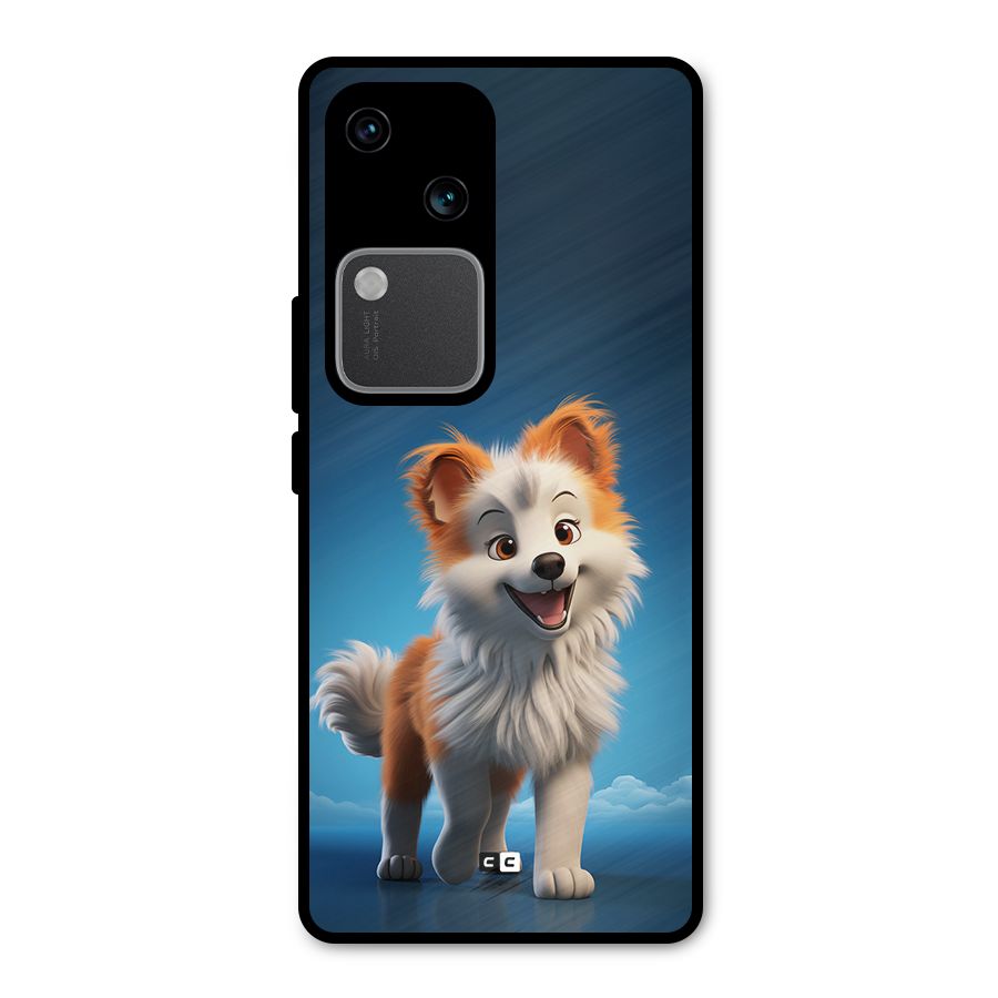 Cute Puppy Walking Metal Back Case for Vivo V30