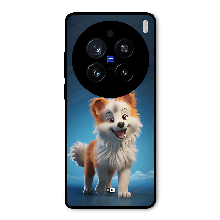 Cute Puppy Walking Metal Back Case for Vivo X200 Pro