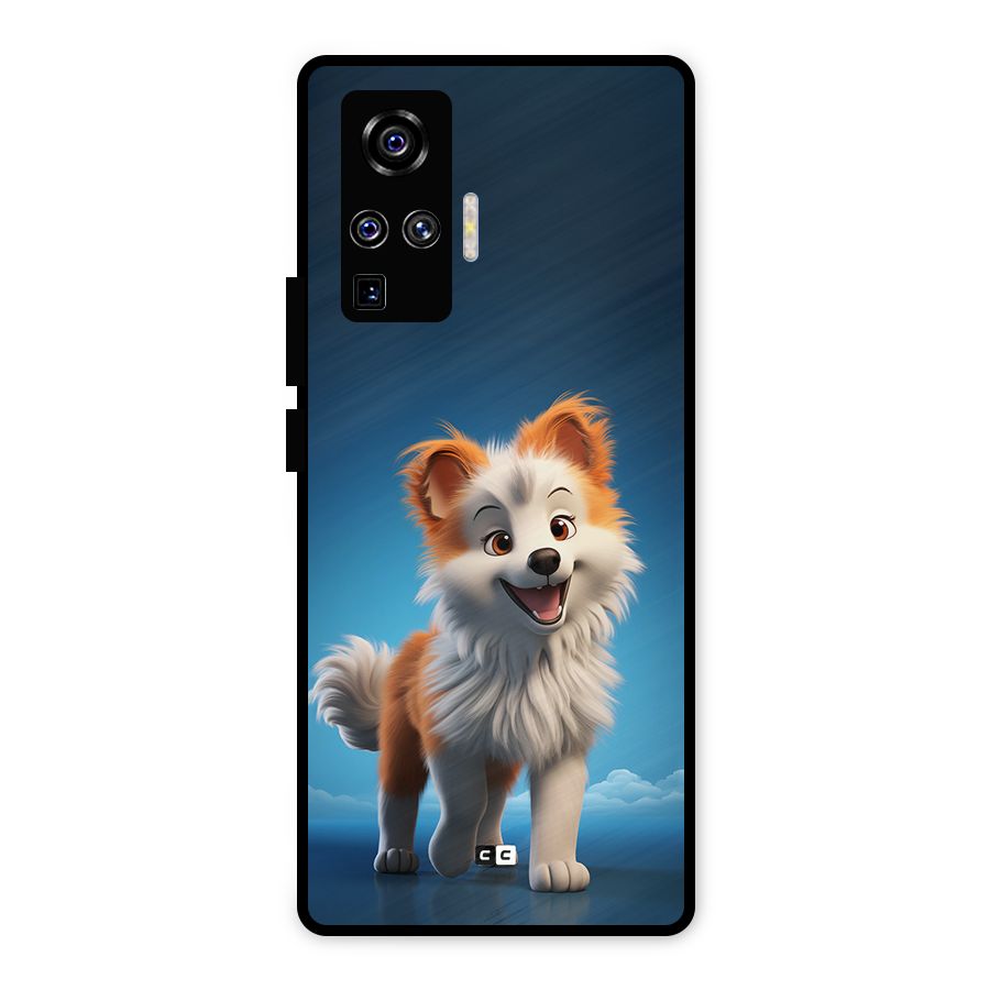 Cute Puppy Walking Metal Back Case for Vivo X50 Pro