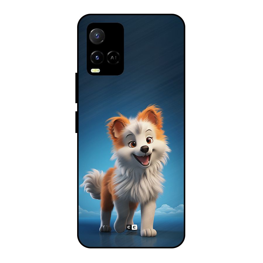 Cute Puppy Walking Metal Back Case for Vivo Y21T