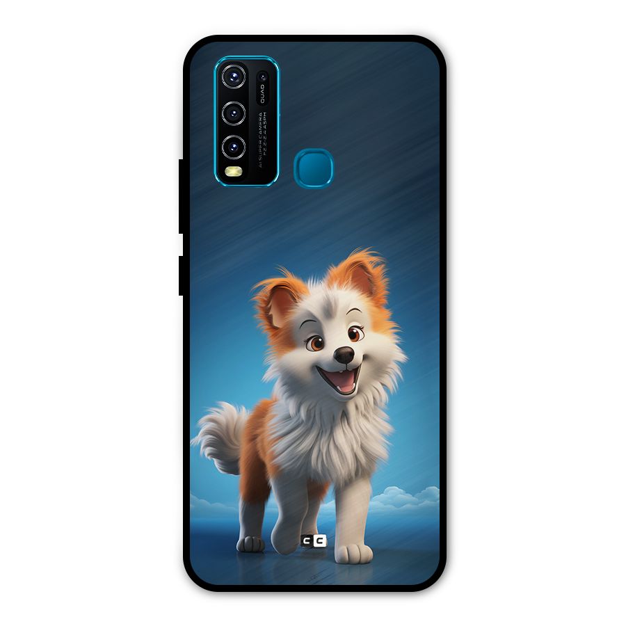 Cute Puppy Walking Metal Back Case for Vivo Y30