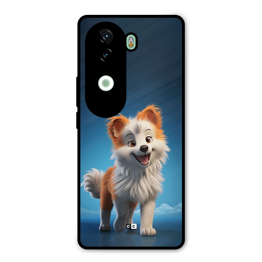 Cute Puppy Walking Metal Back Case for iQOO Z9s