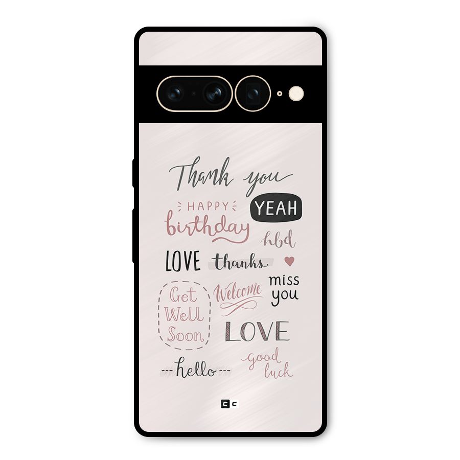 Cute Quotes Metal Back Case for Google Pixel 7 Pro