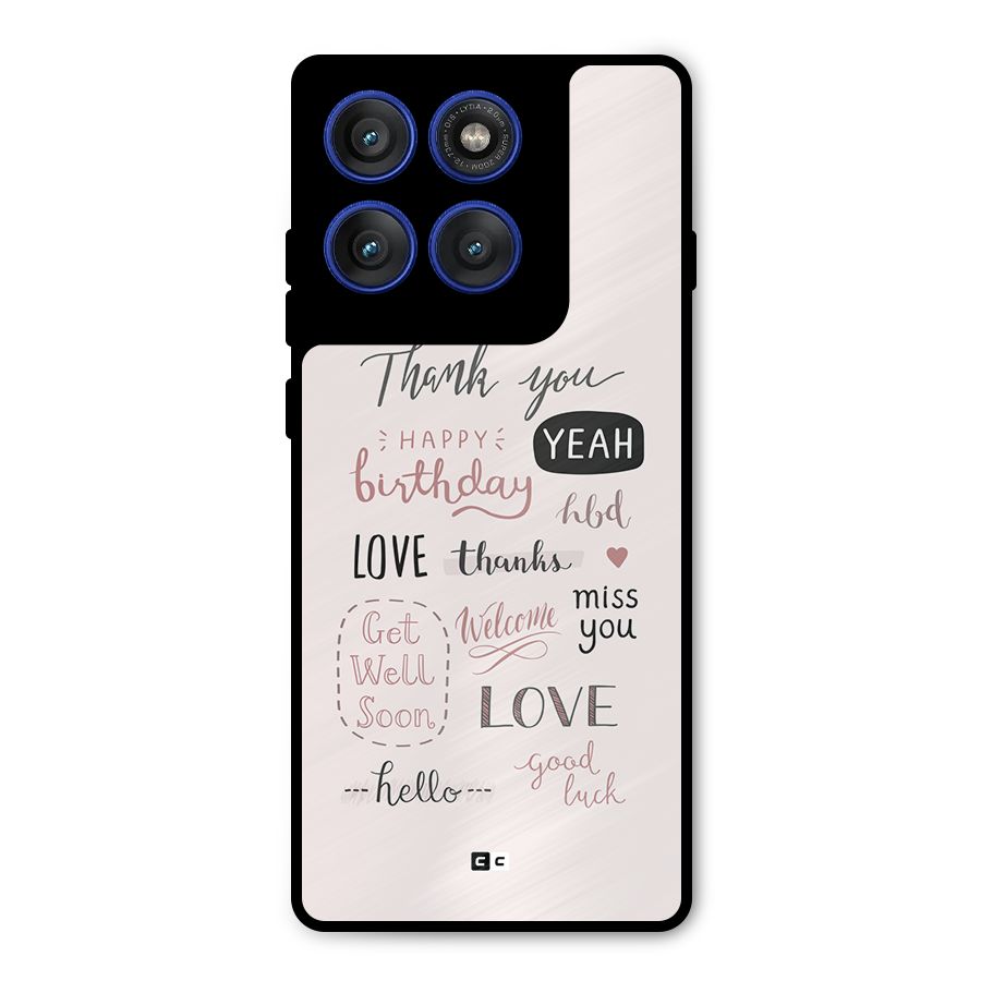 Cute Quotes Metal Back Case for Motorola Edge 60 Pro