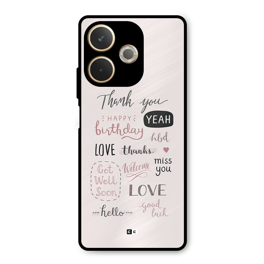 Cute Quotes Metal Back Case for Oppo A5 Pro