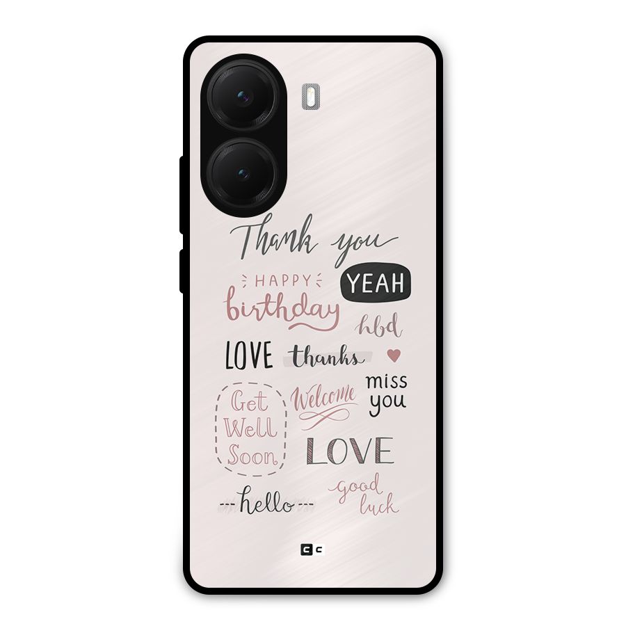 Cute Quotes Metal Back Case for Poco X7 Pro