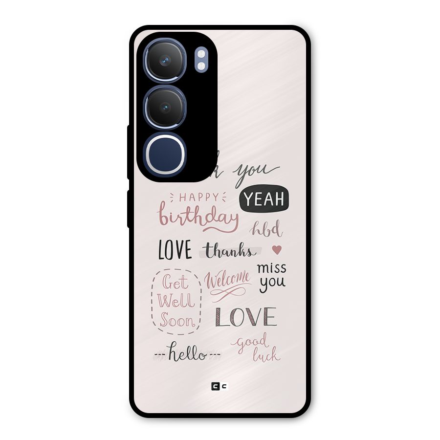 Cute Quotes Metal Back Case for Vivo Y29