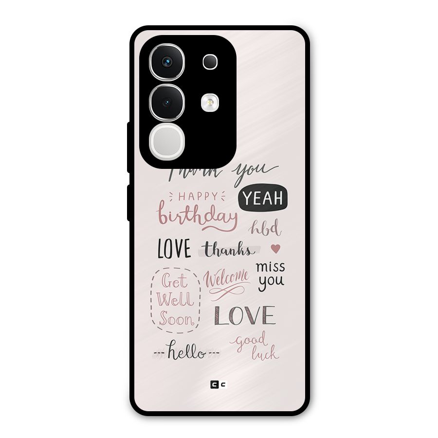 Cute Quotes Metal Back Case for iQOO Z10x