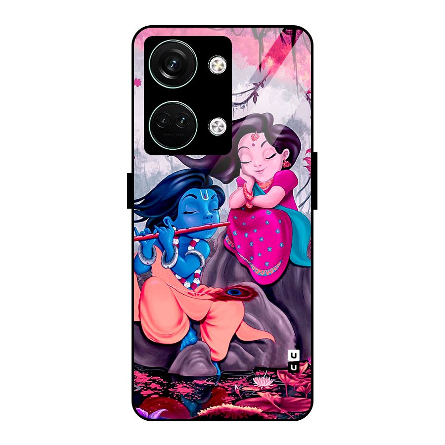 Cute Radha Krishna Glass Back Case for Oneplus Nord 3