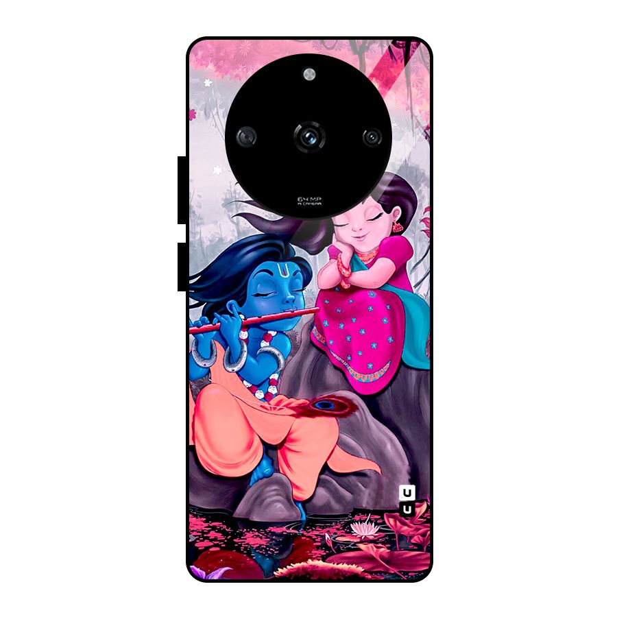 Cute Radha Krishna Glass Back Case for Realme Narzo 60 5G
