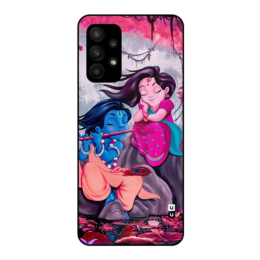 Cute Radha Krishna Metal Back Case for Galaxy A23