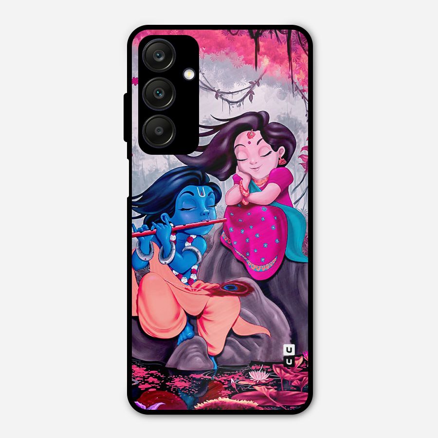 Cute Radha Krishna Metal Back Case for Galaxy A25 5G