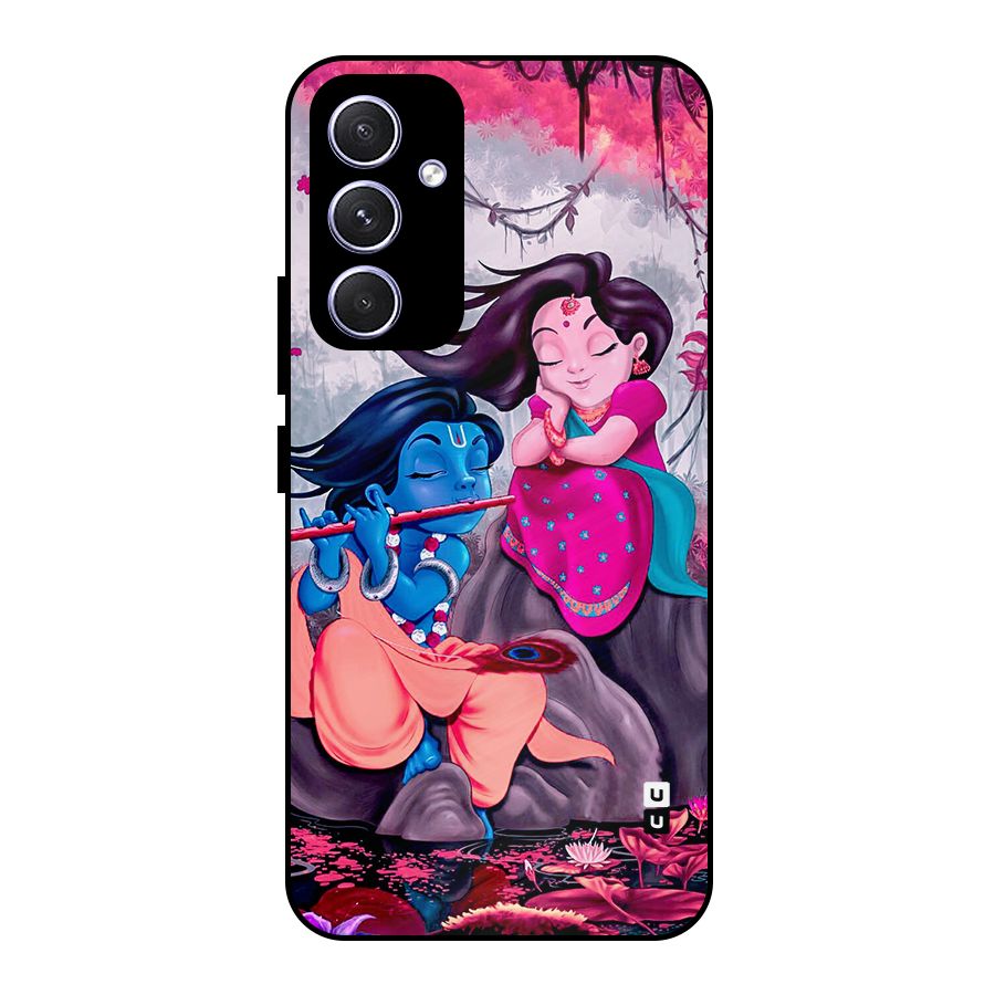 Cute Radha Krishna Metal Back Case for Galaxy A54