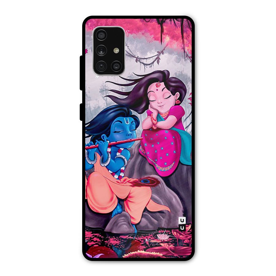Cute Radha Krishna Metal Back Case for Galaxy A71