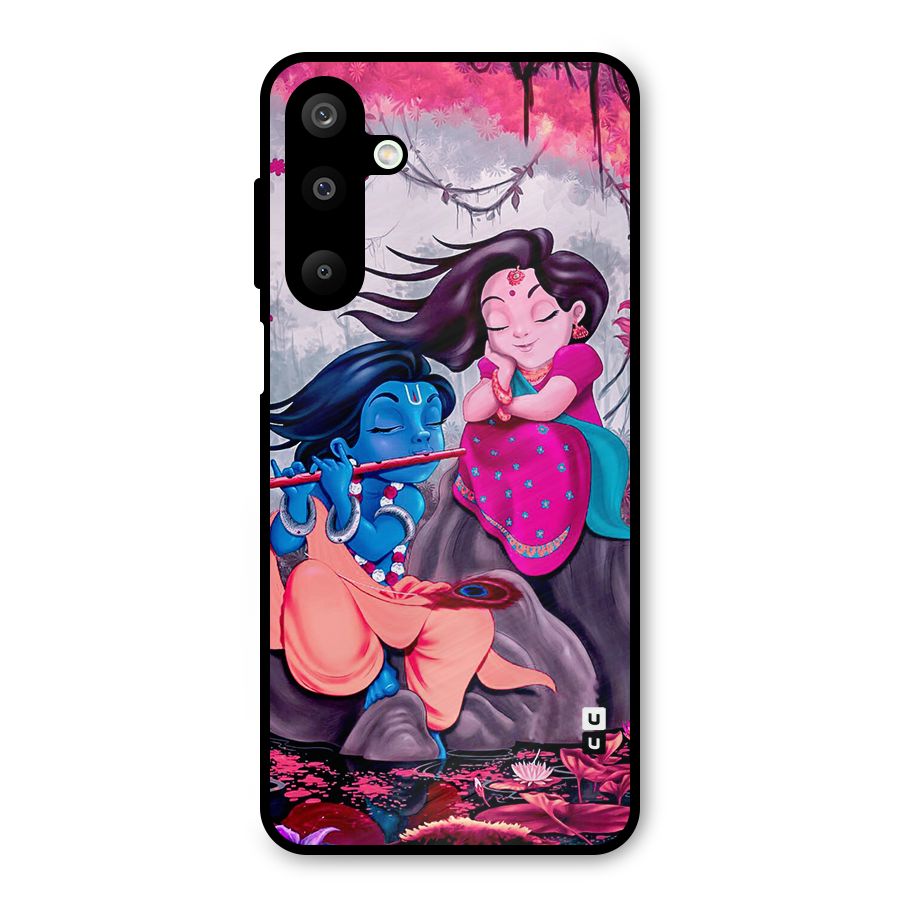 Cute Radha Krishna Metal Back Case for Galaxy M16