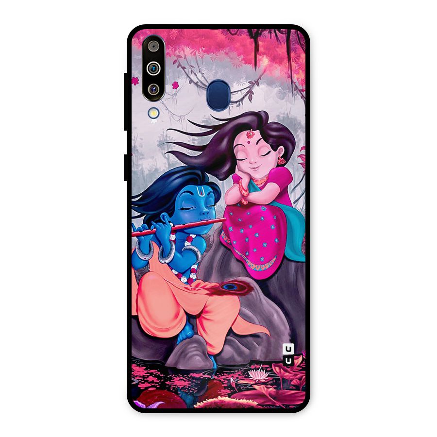 Cute Radha Krishna Metal Back Case for Galaxy M30