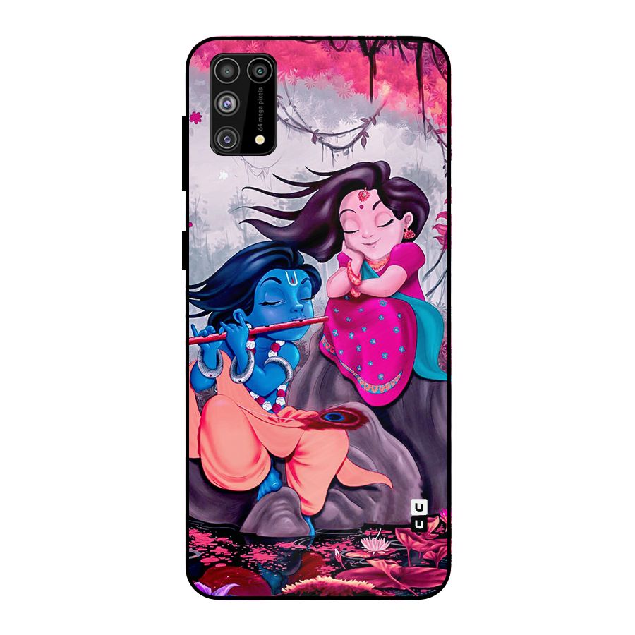 Cute Radha Krishna Metal Back Case for Galaxy M31
