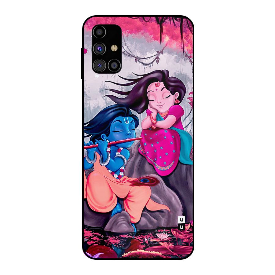 Cute Radha Krishna Metal Back Case for Galaxy M31s