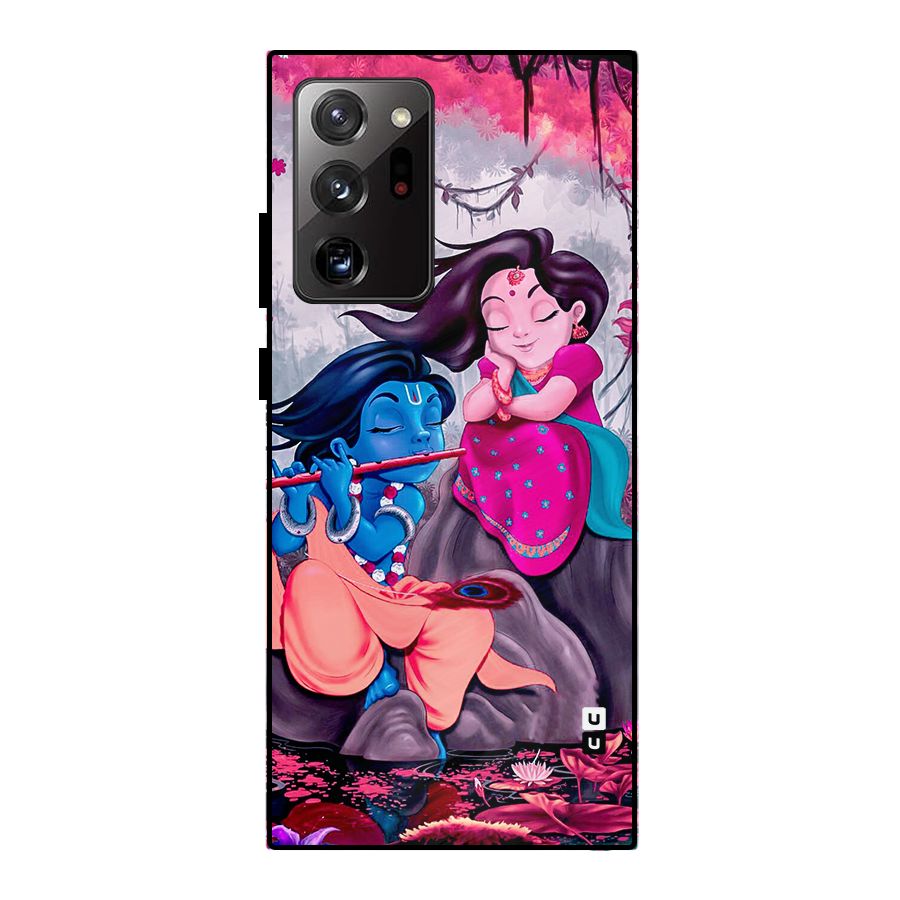 Cute Radha Krishna Metal Back Case for Galaxy Note 20 Ultra