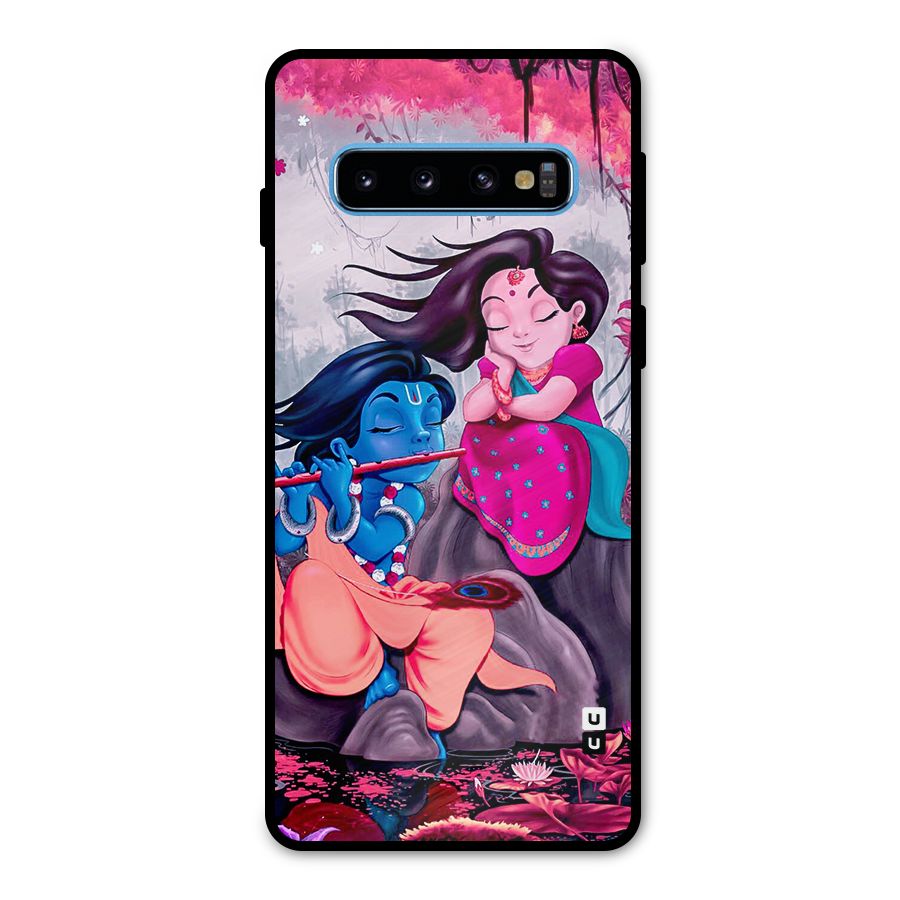 Cute Radha Krishna Metal Back Case for Galaxy S10