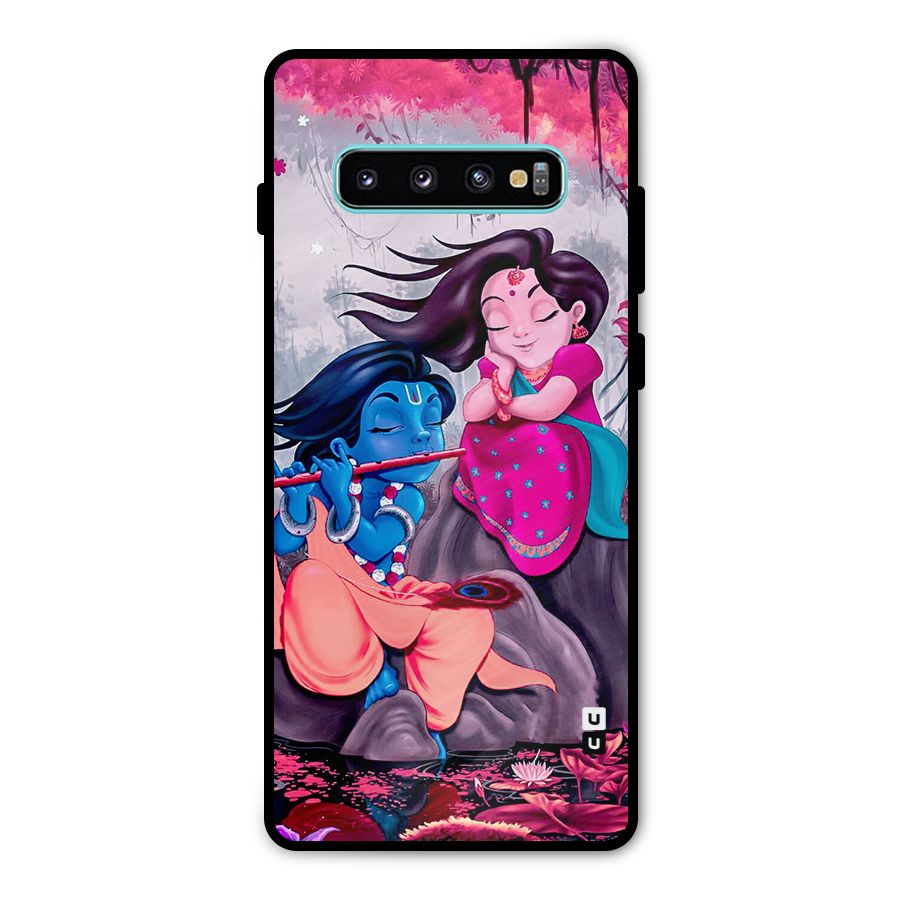 Cute Radha Krishna Metal Back Case for Galaxy S10 Plus