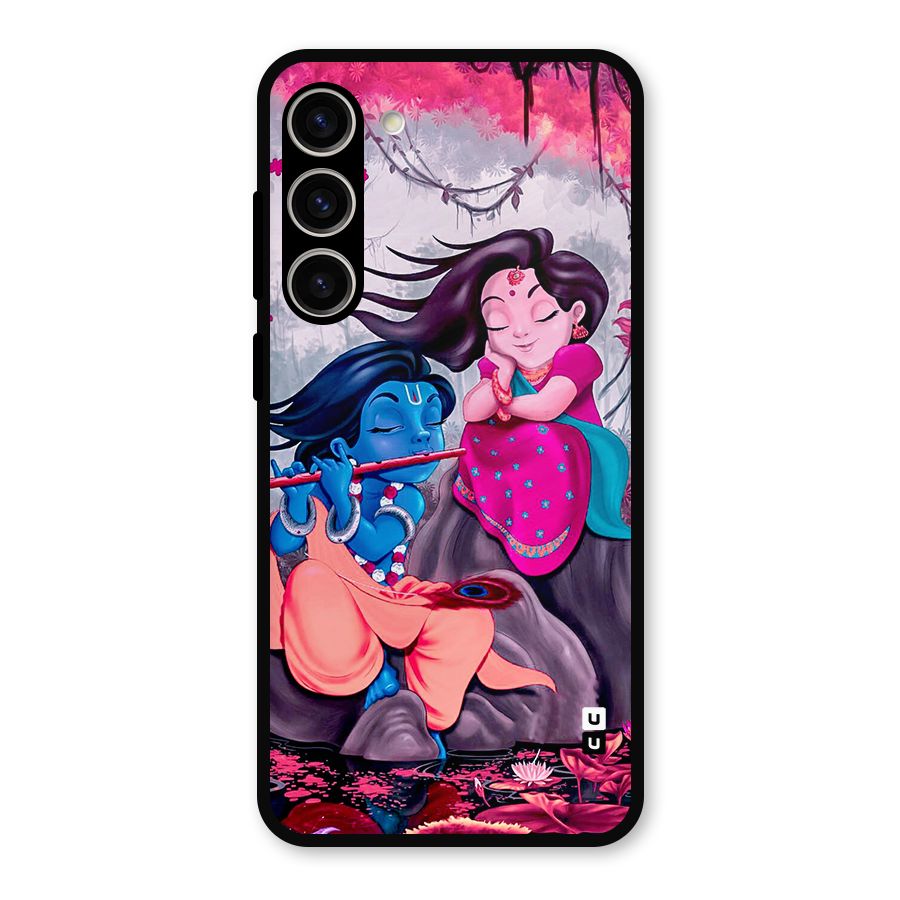 Cute Radha Krishna Metal Back Case for Galaxy S23 Plus