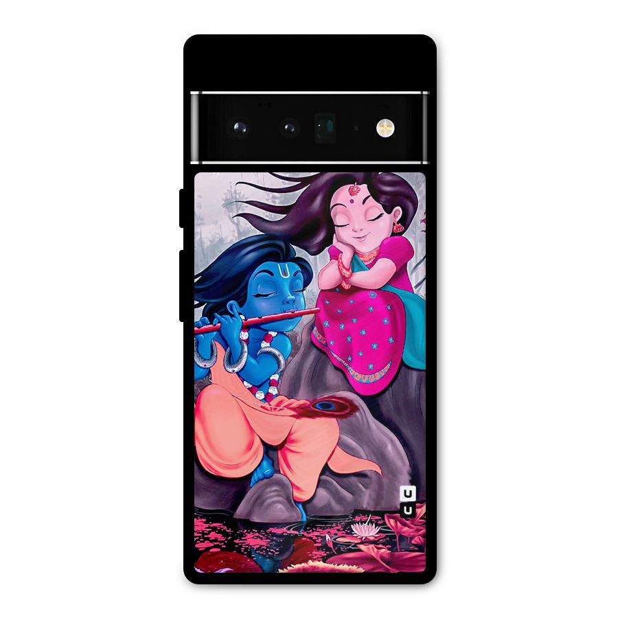 Cute Radha Krishna Metal Back Case for Google Pixel 6 Pro