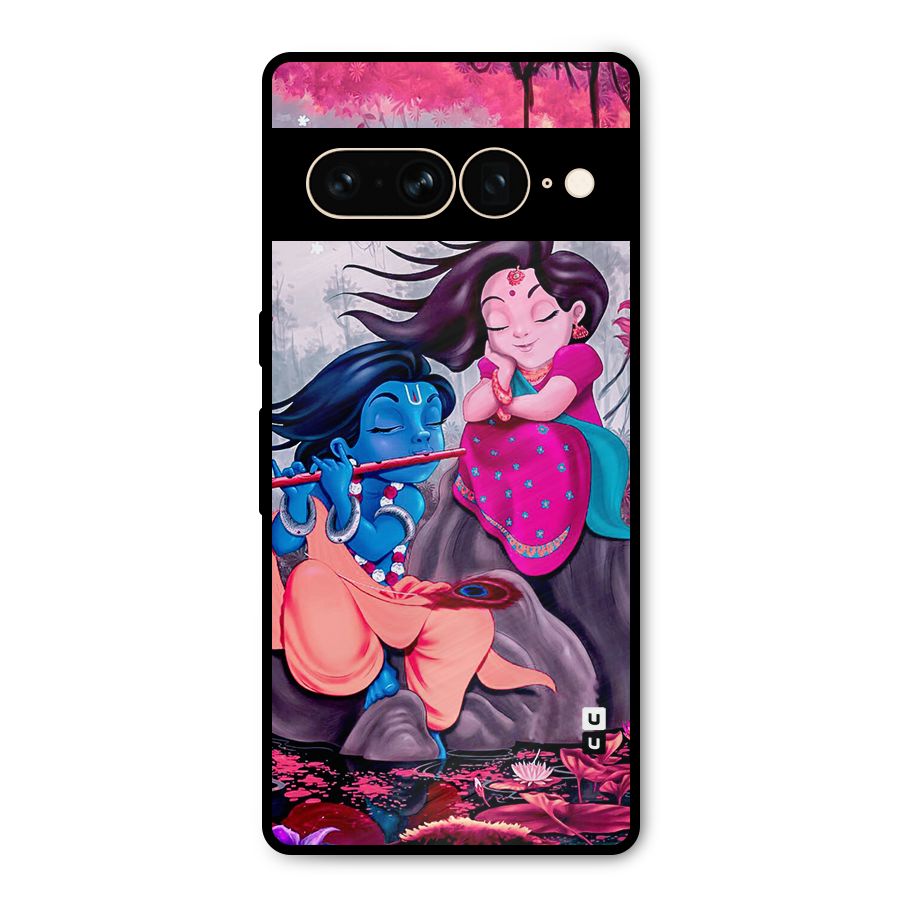 Cute Radha Krishna Metal Back Case for Google Pixel 7 Pro