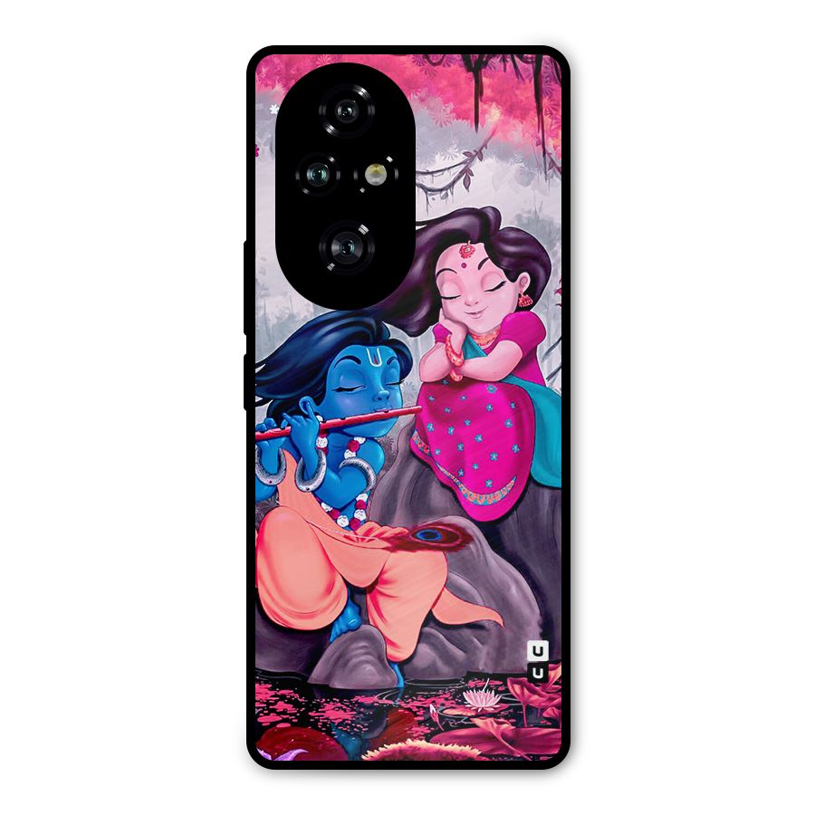 Cute Radha Krishna Metal Back Case for Honor 200 Pro
