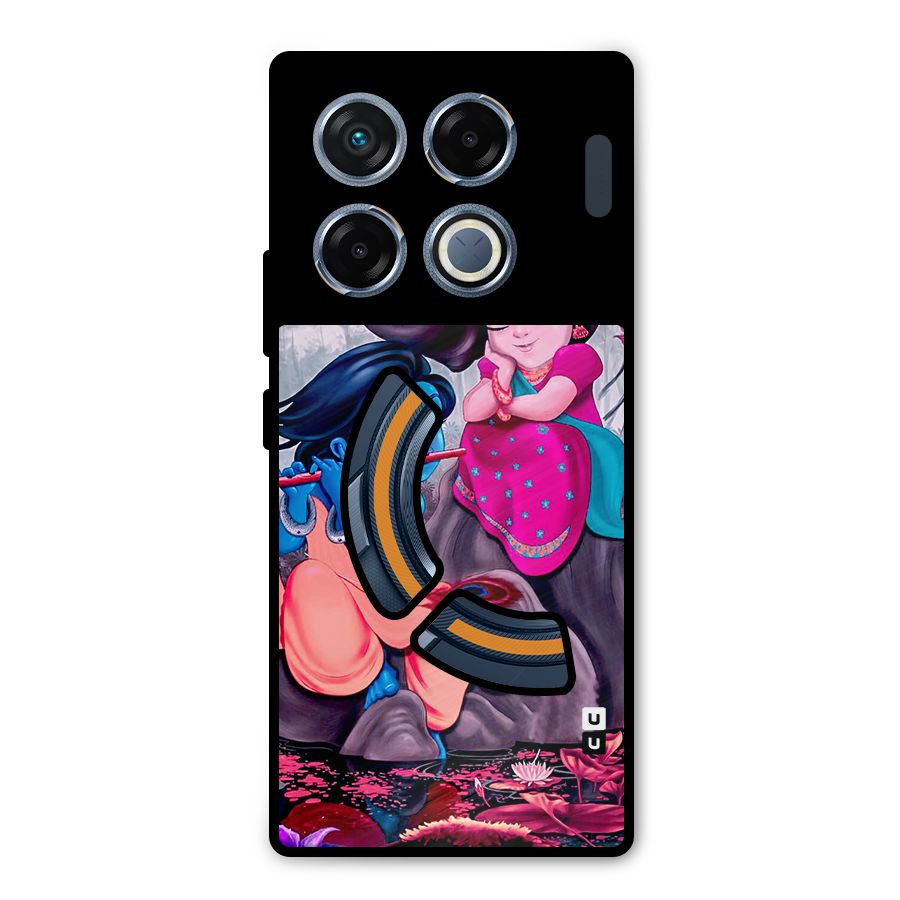 Cute Radha Krishna Metal Back Case for Infinix GT 20 Pro