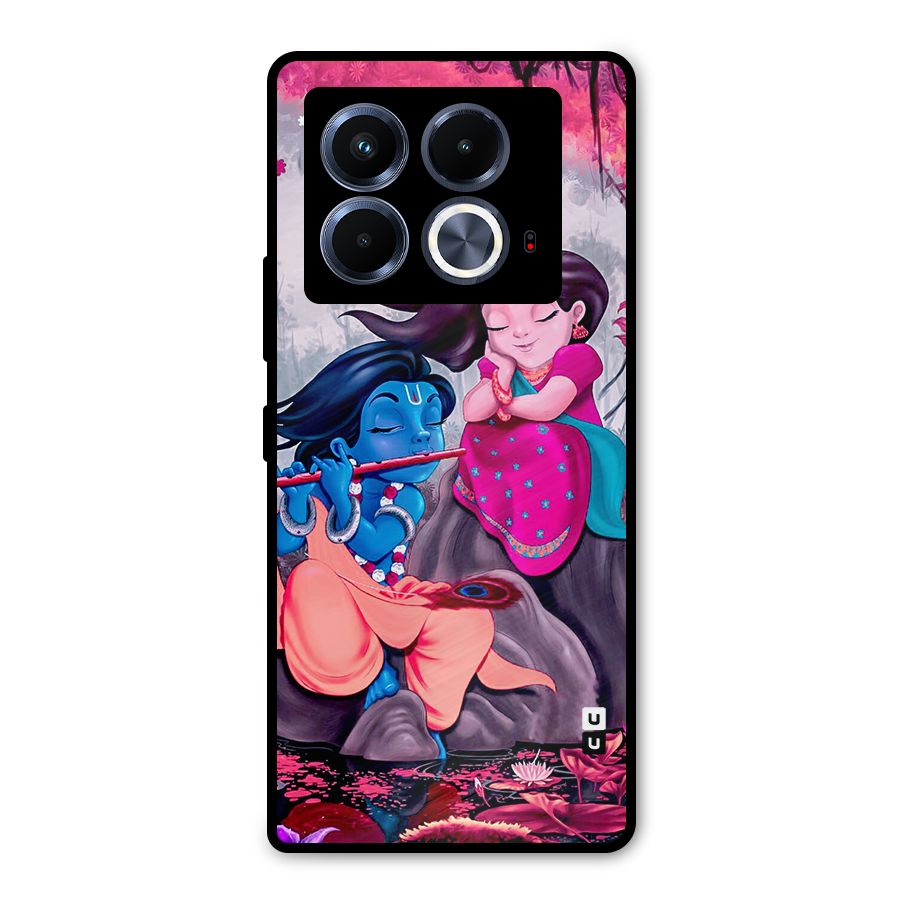 Cute Radha Krishna Metal Back Case for Infinix Note 40 5G
