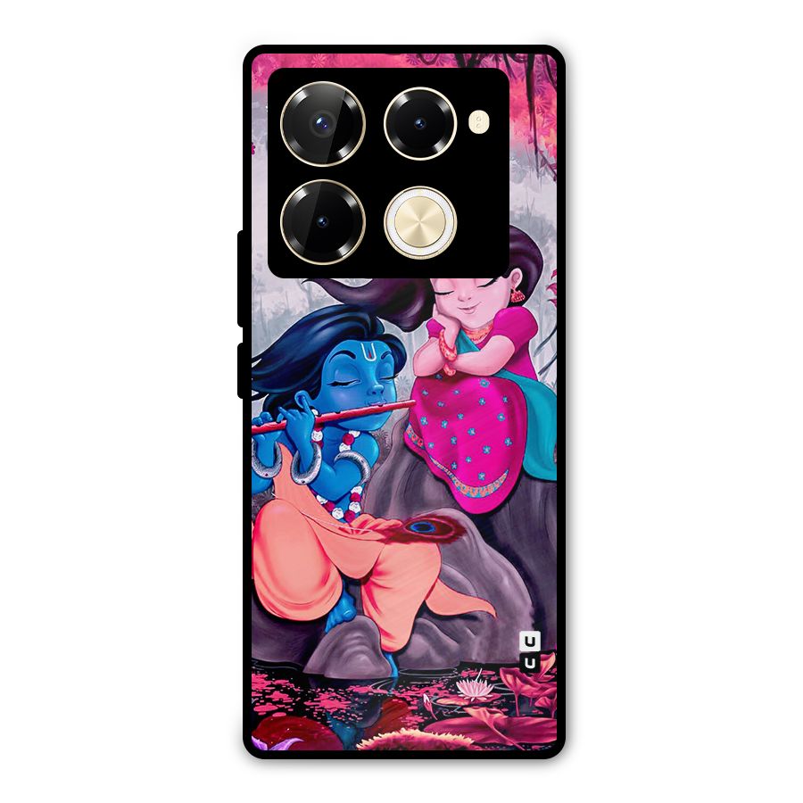 Cute Radha Krishna Metal Back Case for Infinix Note 40 Pro